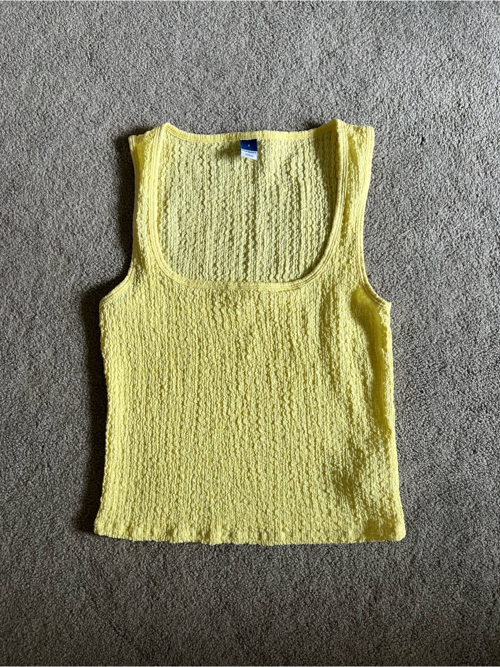 Old Navy Yellow Textured Scoop Neck Tank